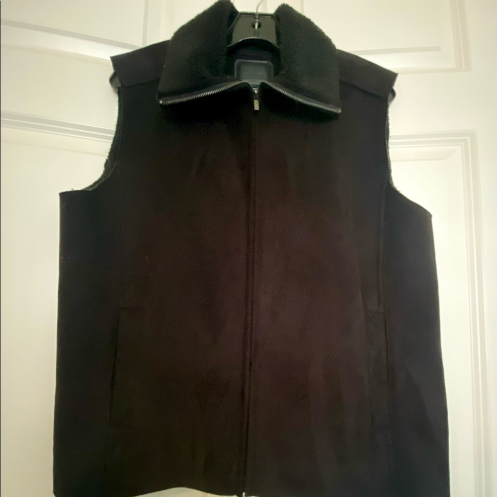 Ralph Lauren Faux Suede Black Vest Sz. L